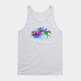 Watercolor Horseback Racers Tank Top